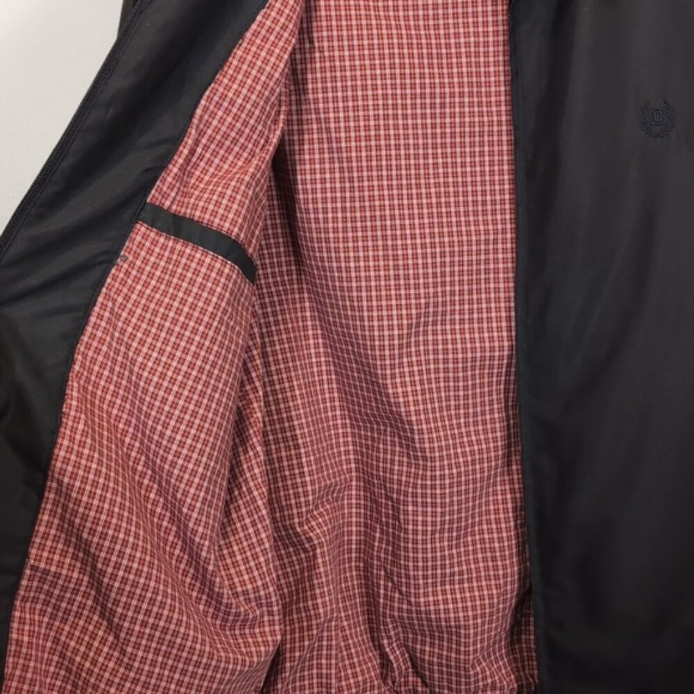💠Chaps Harrington Jacket Black Full Zip Plaid Lined Mens Medium Lightweight - Picture 6 of 12